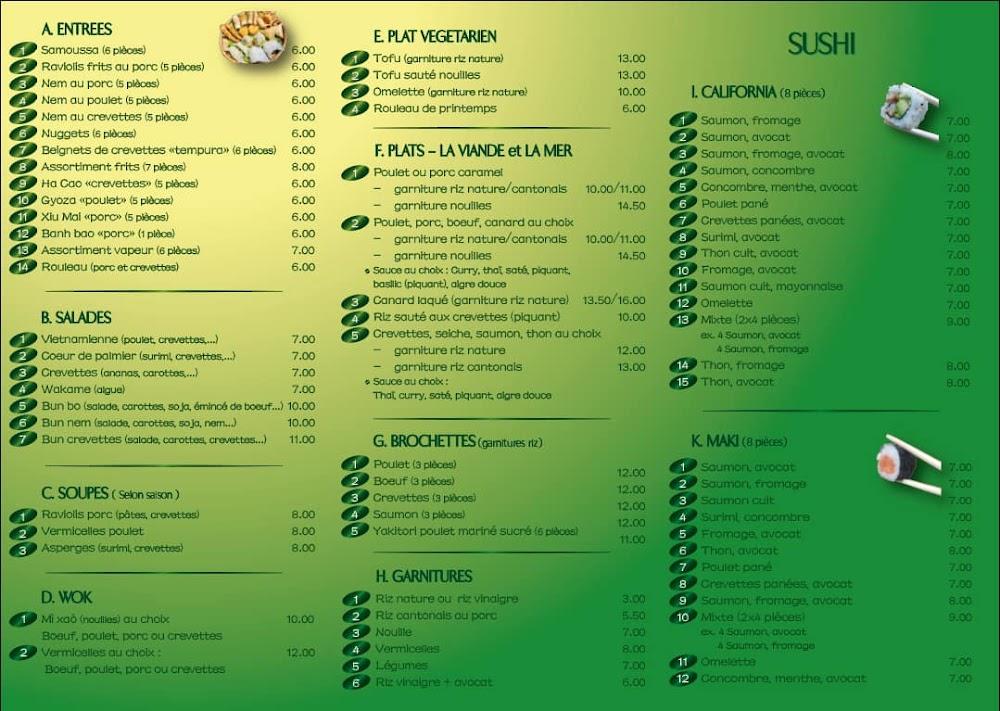 Le Bonzaï Sushi Cassis - Menu Image 1